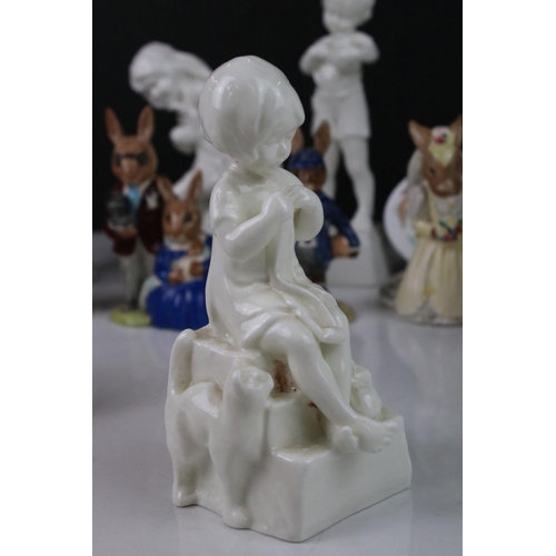 84 - Mixed lot of Ceramic Figures and Animals including Beswick Beatrix Potter ' Samuel Whiskers ' with g... 