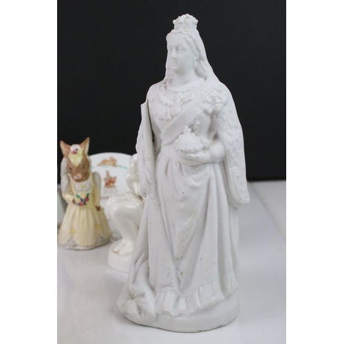 84 - Mixed lot of Ceramic Figures and Animals including Beswick Beatrix Potter ' Samuel Whiskers ' with g... 