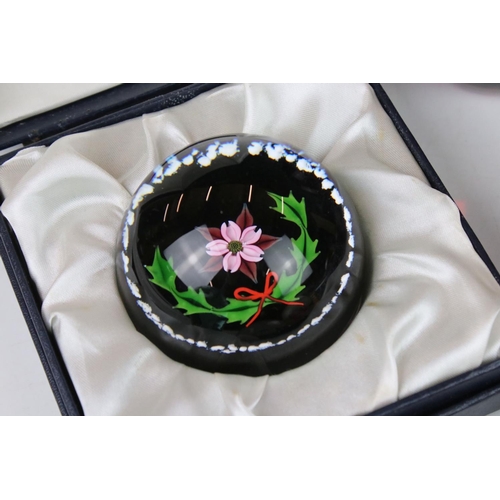 85 - Five Glass Paperweights including Boxed Caithness and a Victorian Dump together with Five Controlled... 
