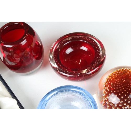 85 - Five Glass Paperweights including Boxed Caithness and a Victorian Dump together with Five Controlled... 