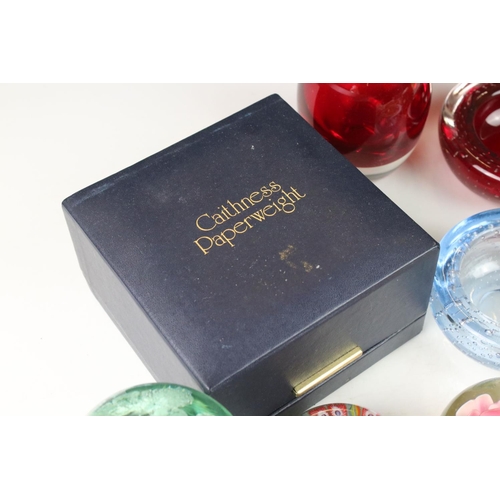 85 - Five Glass Paperweights including Boxed Caithness and a Victorian Dump together with Five Controlled... 