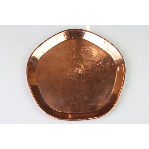 90 - Advertising - Copper ' Teacher's Highland Cream Whisky ' Bar Tray