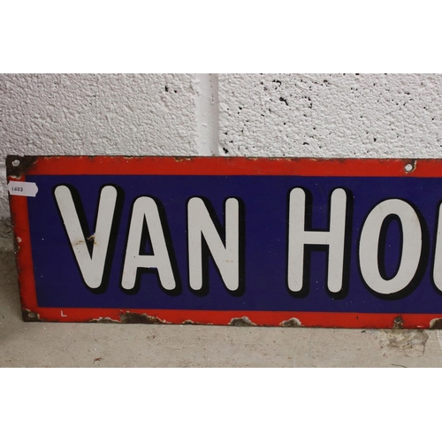 94 - An original Van Houten's Cocoa enamel sign
