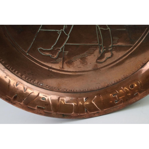 95 - Advertising - Copper ' Johnnie Walker Whisky ' Circular Bar Tray, 34cms diameter