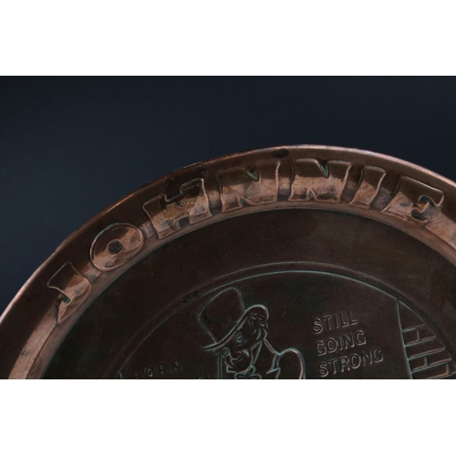 95 - Advertising - Copper ' Johnnie Walker Whisky ' Circular Bar Tray, 34cms diameter