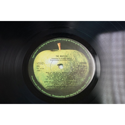 47 - Vinyl - The Beatles White Album, Stereo unnumbered side opener sleeve.  4 photographs and poster pre... 