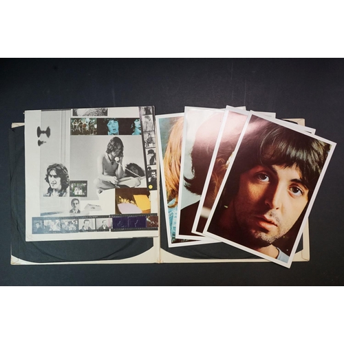 48 - Vinyl - The Beatles White Album, Stereo, No 0548394 top opener with 4 photographs, poster, black inn... 