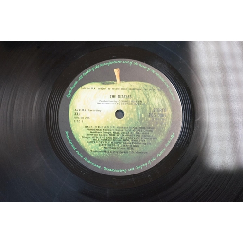 48 - Vinyl - The Beatles White Album, Stereo, No 0548394 top opener with 4 photographs, poster, black inn... 