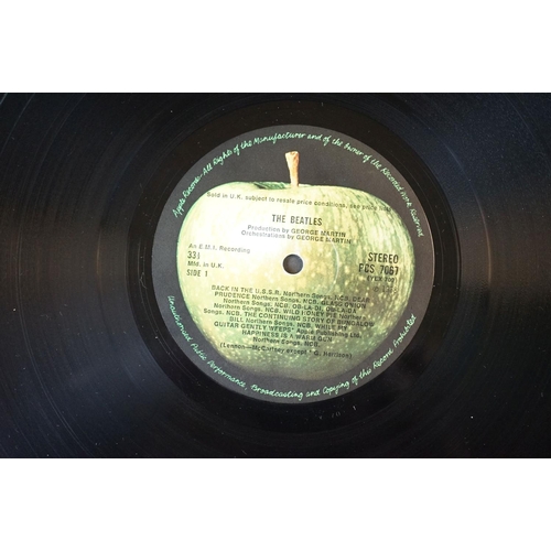 3 - Vinyl - The Beatles White Album No. 0383738 Stereo top loader with black inners, lyric insert and 4 ... 