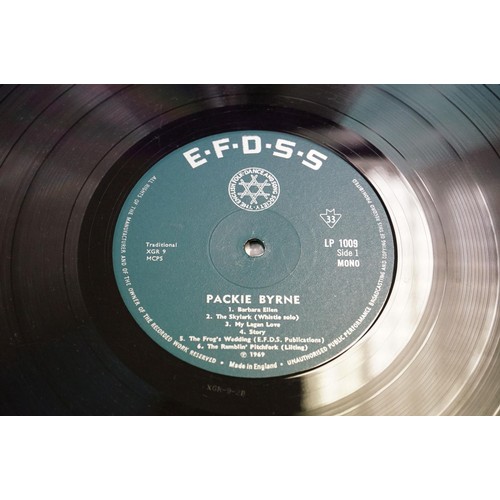 199A - Vinyl - Packie Byrne Self Titled on EFDSS Records LP1009 mono reissue with signed inner sleeve and i... 