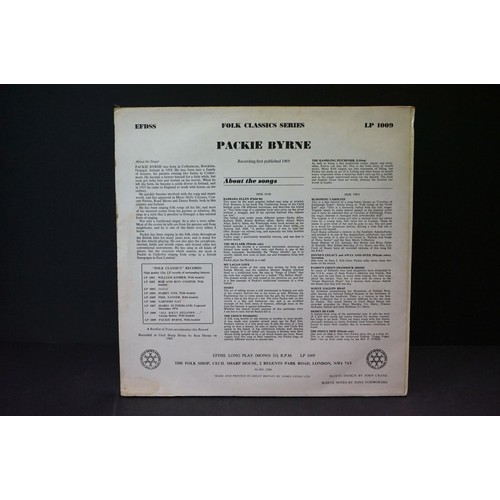 199A - Vinyl - Packie Byrne Self Titled on EFDSS Records LP1009 mono reissue with signed inner sleeve and i... 