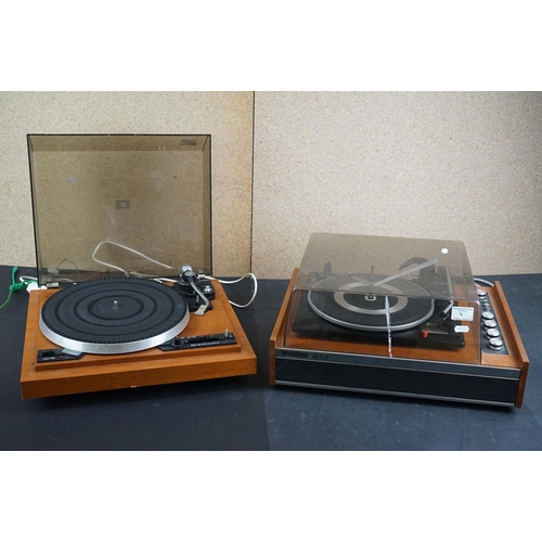 1 - Two Garrard turntables / record decks, to include Garrard Direct Drive DD75 & Deccasound 613, both u... 