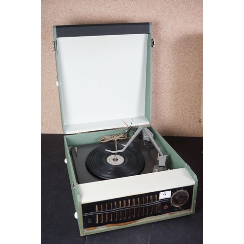 17 - Three vintage record players, to include Philips NG 5156 Garrard turntable Model 1000, Dansette Chal... 