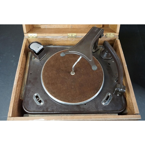 18 - Pye BlackBox record player with Garrard turntable, together within another wood case player with Gar... 