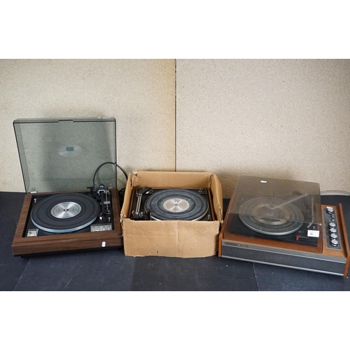 21 - Three Garrard turntables / record decks, to include SL 75 B in original packaging, Deccasound 613 Ga... 