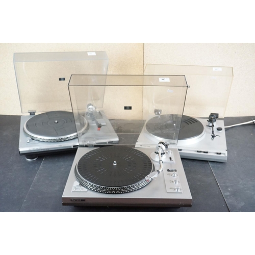 25 - Three Garrard turntables / record decks, to include D 200 Semi-Automatic Direct Drive, DD 455 Fully ... 