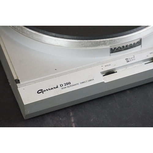 25 - Three Garrard turntables / record decks, to include D 200 Semi-Automatic Direct Drive, DD 455 Fully ... 