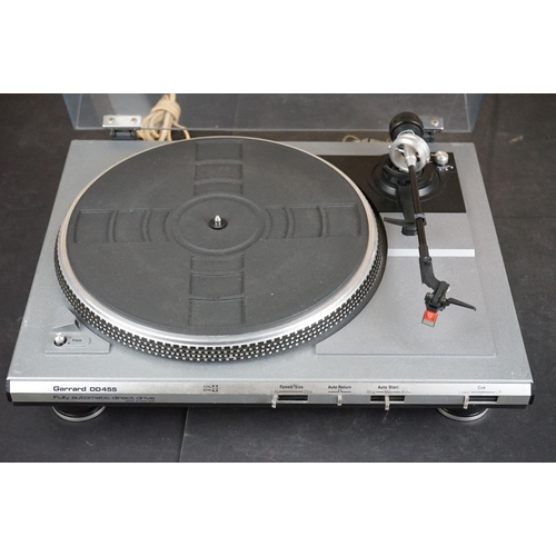 25 - Three Garrard turntables / record decks, to include D 200 Semi-Automatic Direct Drive, DD 455 Fully ... 