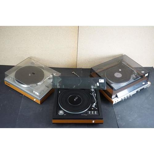 31 - Three turntables / record decks, to include Sony HMP-40 with Garrard SP 25 Mk IV turntable, Garrard ... 