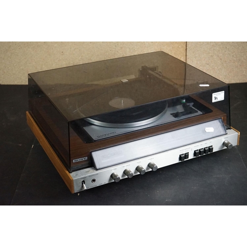 31 - Three turntables / record decks, to include Sony HMP-40 with Garrard SP 25 Mk IV turntable, Garrard ... 