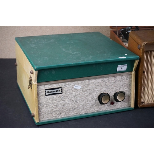 7 - Three vintage record players, to include a Garrard Dansette Tempo, an Alba & a Garrard R.C. 80, all ... 