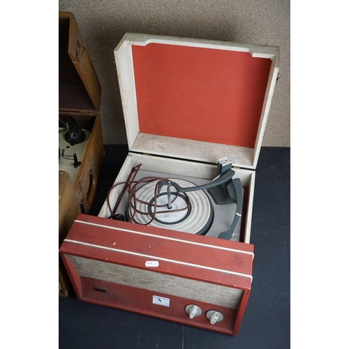 7 - Three vintage record players, to include a Garrard Dansette Tempo, an Alba & a Garrard R.C. 80, all ... 