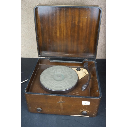 8 - Three vintage Garrard record players, to include Garrard 4SP & two others, one with built in radio, ... 