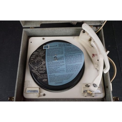 33 - Vintage E.A.R. De-Luxe portable record player with Garrard Model 209 turntable, untested, service ma... 