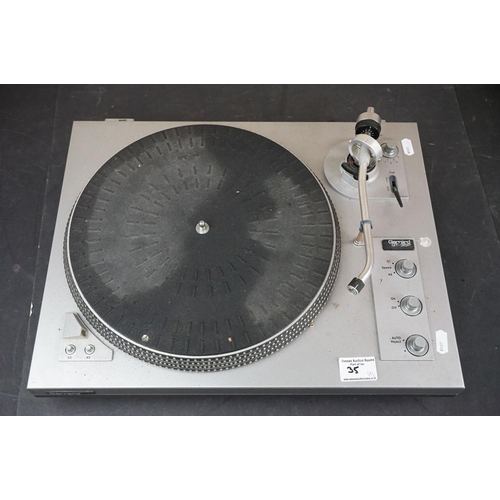 35 - Three Garrard turntables / record decks, to include AT 60 with plastic dust cover, GT-35P & DQ-100 Q... 