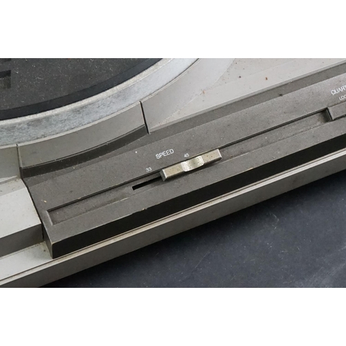 35 - Three Garrard turntables / record decks, to include AT 60 with plastic dust cover, GT-35P & DQ-100 Q... 