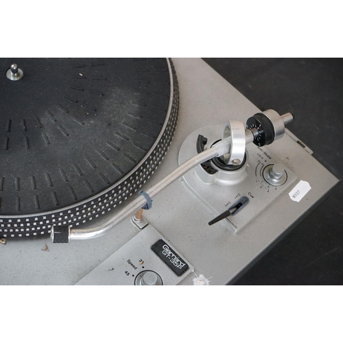 35 - Three Garrard turntables / record decks, to include AT 60 with plastic dust cover, GT-35P & DQ-100 Q... 