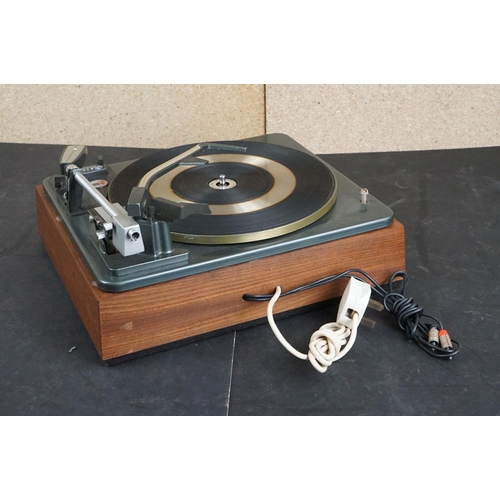 35 - Three Garrard turntables / record decks, to include AT 60 with plastic dust cover, GT-35P & DQ-100 Q... 