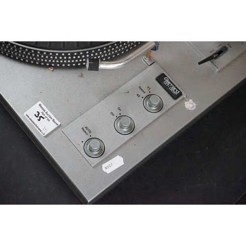 35 - Three Garrard turntables / record decks, to include AT 60 with plastic dust cover, GT-35P & DQ-100 Q... 