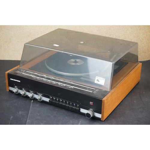 36 - Three turntables / record decks, to include Marconiphone 44594 with Garrard turntable 6 300 and radi... 