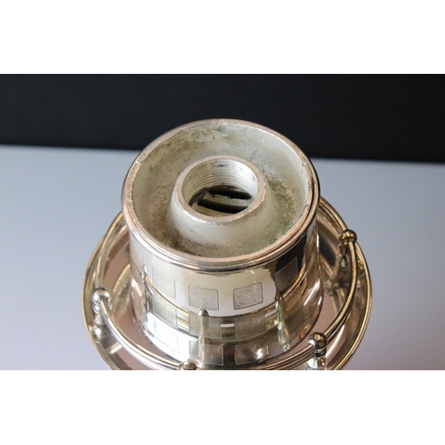 109 - Substantial silver plated cocktail shaker in the form of a lighthouse