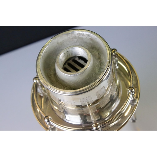 109 - Substantial silver plated cocktail shaker in the form of a lighthouse