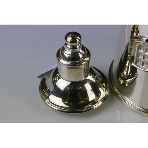 109 - Substantial silver plated cocktail shaker in the form of a lighthouse