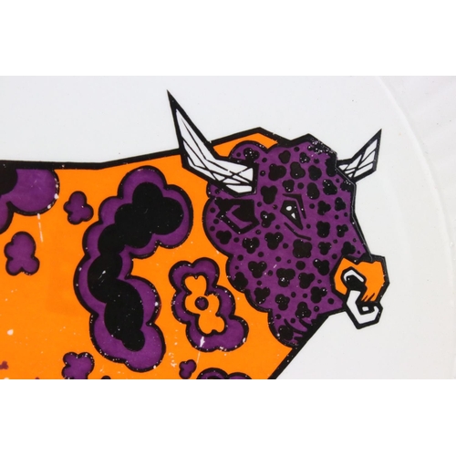 70 - Four Mid century Retro English Ironstone Pottery ' Beefeater ' Steak and Grill Plates, each showing ... 