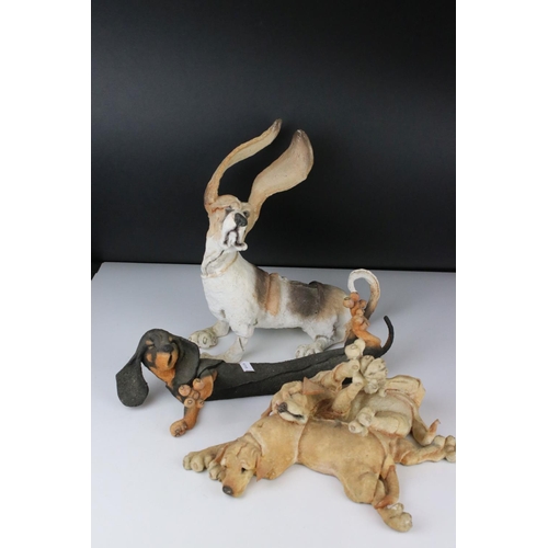 75 - Three Country Artists ' a Breed Apart ' Dogs including Bluster, Cookie & Cream 03053  and Dax Dachsh... 