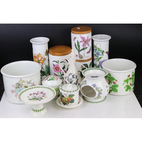 78 - Collection of Twelve items of Portmeirion including Three Botanic Garden Storage Jars, Two Vases, Oi... 