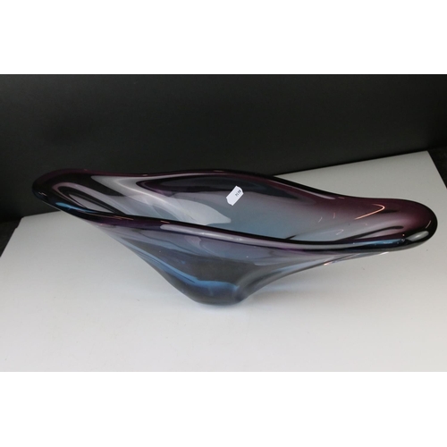 80 - Early 20th century Walther & Sohne Cloud Oralit Topaz Violet Dish, 36cm diameter together with Large... 