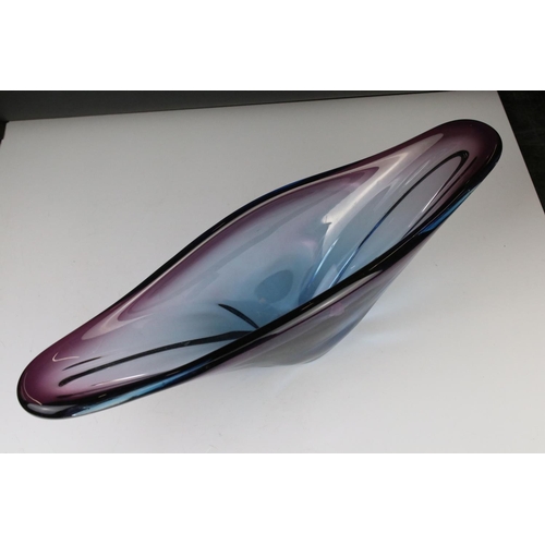 80 - Early 20th century Walther & Sohne Cloud Oralit Topaz Violet Dish, 36cm diameter together with Large... 