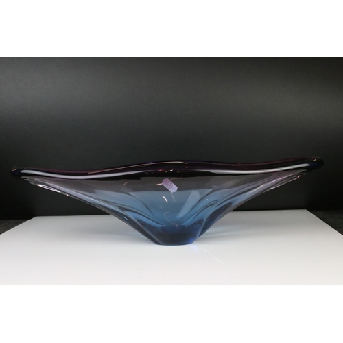 80 - Early 20th century Walther & Sohne Cloud Oralit Topaz Violet Dish, 36cm diameter together with Large... 
