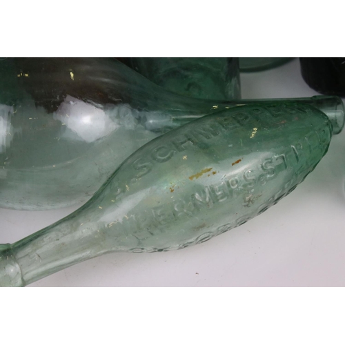 81 - Thirteen 19th and Early 20th century Glass Bottles including Poison and Lemonade plus a Stoneware Bo... 