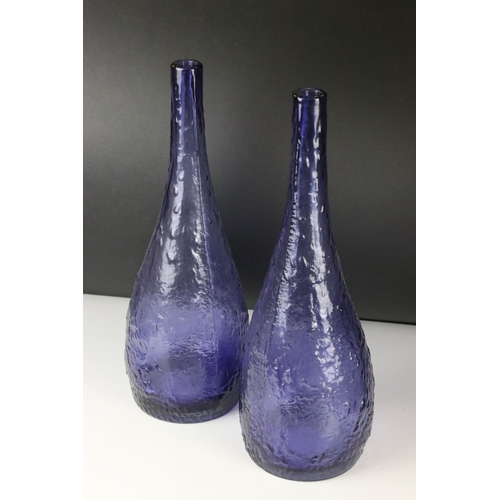 94 - Three Pieces of Davidson Cloud Glass together with Six items of Studio Glass including 2 Bottle Vase... 