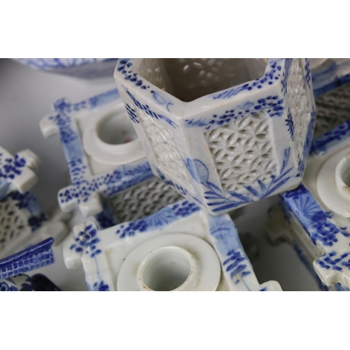 95 - Collection of Blue and White Ceramics including Ironstone Kettle, Mason's Wash Jug, Wedgwood Jardini... 