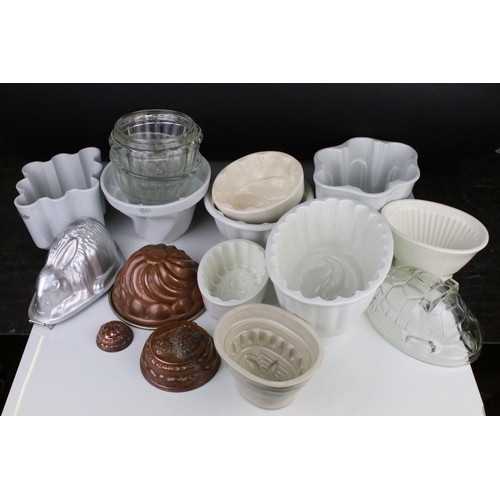 97 - Approximately Twenty Eight Jelly Moulds including Shelley, Ceramic, Glass and Metal