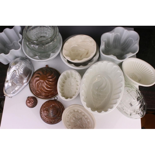 97 - Approximately Twenty Eight Jelly Moulds including Shelley, Ceramic, Glass and Metal