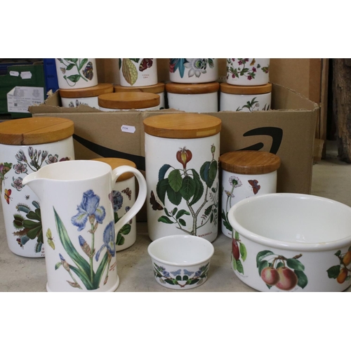 98 - Collection of Portmeirion mainly ' Botanic Garden ' including eight large storage jars with wooden l... 