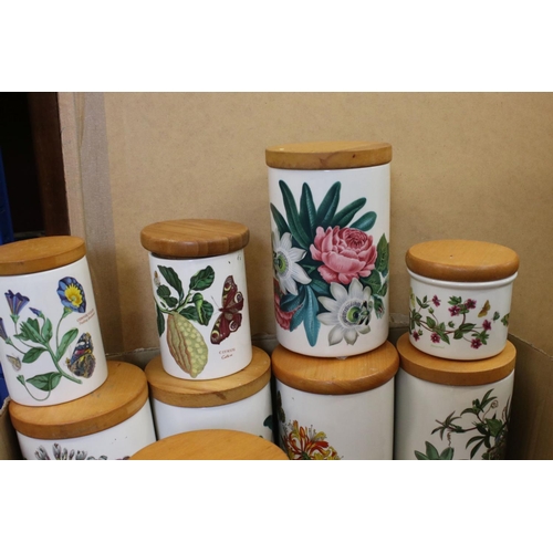98 - Collection of Portmeirion mainly ' Botanic Garden ' including eight large storage jars with wooden l... 